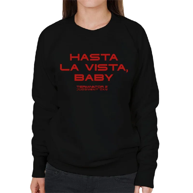 Terminator 2 Judgement Day Hasta La Vista Baby Women's Sweatshirt Hoodie with Half-Zip Sporty Casual Terminator 2 Judgement Day Hasta La Vista Baby Women's Sweatshirt Hoodie with Half-Zip Sporty Casual