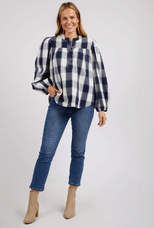 Elm Lifestyle Cedar Check Blouse Smart Casual Blouse