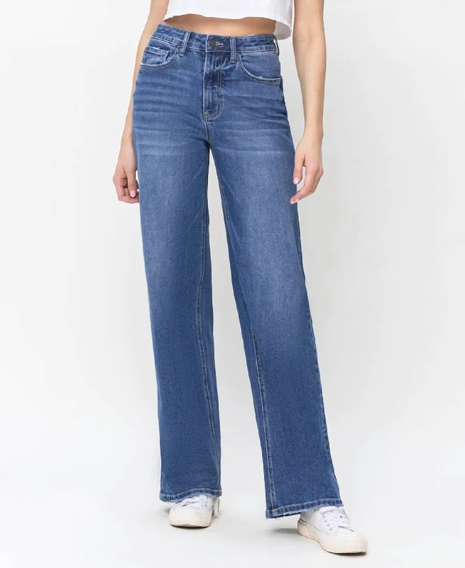 90's Vintage Super High Rise Loose Jeans In Dark Wash Elegant Skinny Leg Jeans