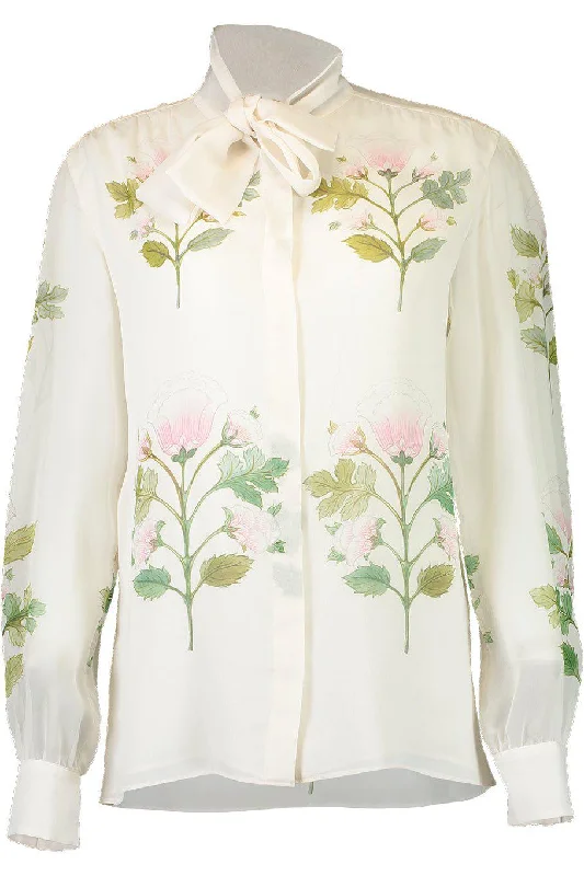 Georgette Rose Bouquets Blouse Boho Chic Blouse