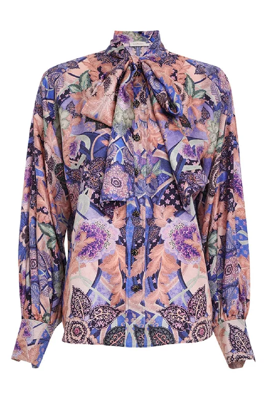 Celestial Tie Neck Blouse Embellished Collar Blouse