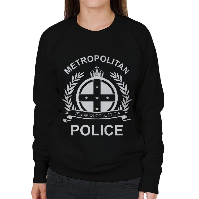 Neighbours Metropolitan Police Women's Sweatshirt Hoodie with Set-In Sleeves Structured Classic
