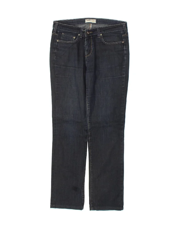 LEE Womens Straight Jeans W31 L30  Navy Blue Cotton Trendy Low-Rise Bootcut Jeans