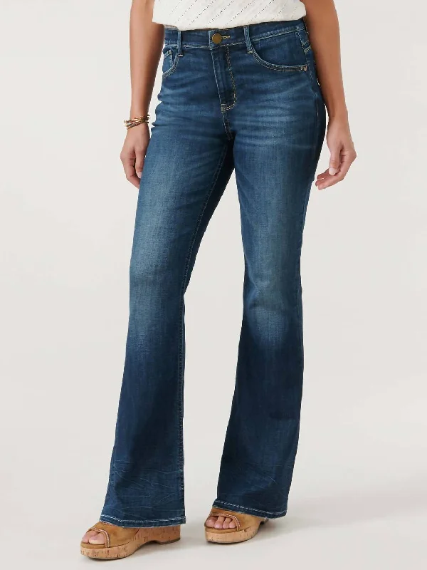 "ab"solution High Rise Flare Jeans In Indigo Stylish Tapered Fit Jeans