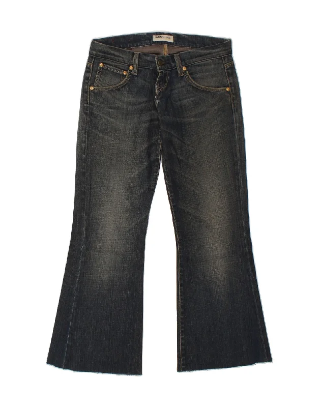 LEE Womens Lynn Bootcut Jeans W28 L33 Navy Blue Cotton Comfortable Faded High-Rise Jeans