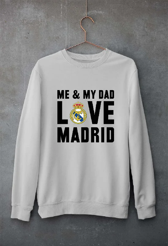Love Real Madrid Unisex Sweatshirt for Men/Women Hoodie with Stripes Bold Sporty