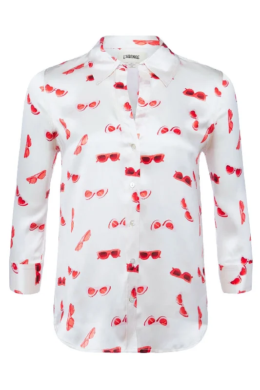 Dani Blouse - White Multi Soft Pastel Blouse