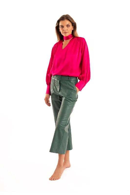 Pink Silk Blouse - NOPIN Peter Pan Blouse