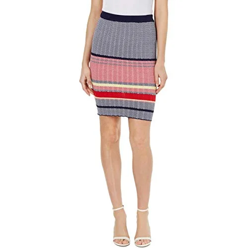 Striped Sweater Skirt Elasticated Padded Insulated