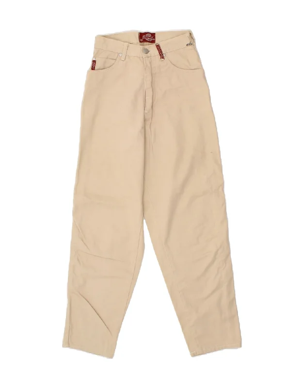 VINTAGE Womens Tapered Jeans IT 36 XS W24 L27 Beige Cotton Comfortable Flare Leg Jeans VINTAGE Womens Tapered Jeans IT 36 XS W24 L27 Beige Cotton Comfortable Flare Leg Jeans