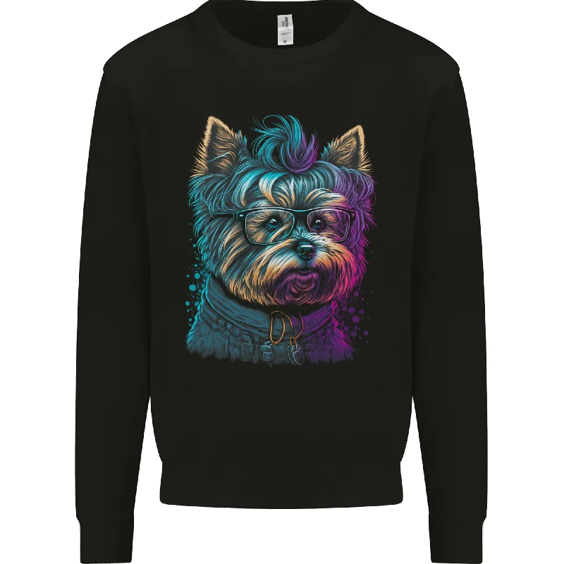 A Cool Yorkie Yorkshire Terrier Female Dog Mens Sweatshirt Jumper Hoodie with Snap Buttons Easy Quick A Cool Yorkie Yorkshire Terrier Female Dog Mens Sweatshirt Jumper Hoodie with Snap Buttons Easy Quick