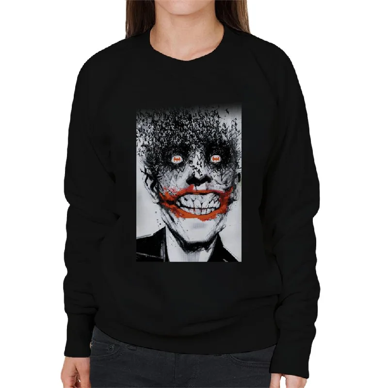 Batman Halloween Joker Face Made Of Bats Women's Sweatshirt Hoodie with Earth Tones Natural Calm Batman Halloween Joker Face Made Of Bats Women's Sweatshirt Hoodie with Earth Tones Natural Calm