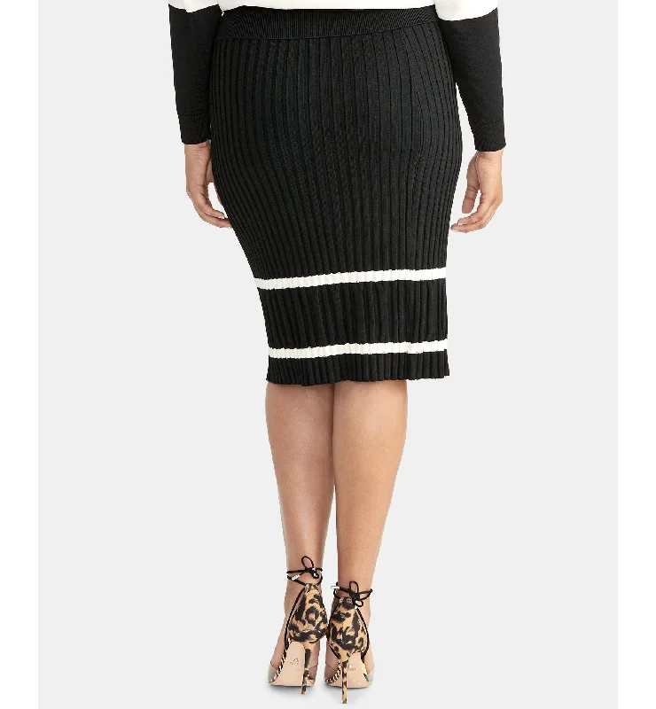 Rachel Rachel Roy Trendy Plus Size Ribbed Pencil Sweater Skirt Hooded Caped Shawl Collar