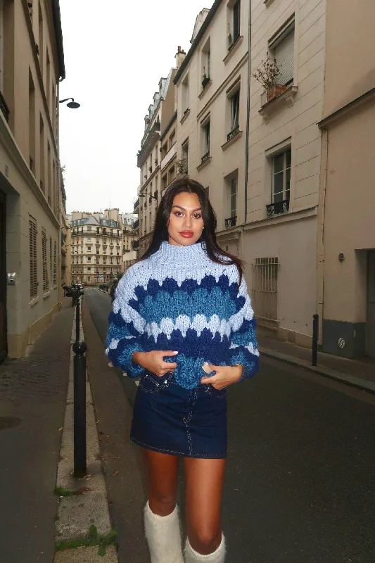 Blackberry Sweetheart Chunky Knit Jumper Transparent Opaque Sheer