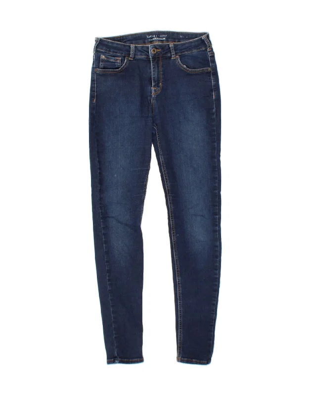 JACK WILLS Womens Skinny Jeans W29 L29 Navy Blue Cotton Casual Bootcut Ripped Jeans