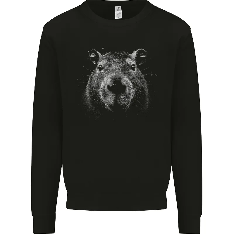 A Cool Capybara Mens Sweatshirt Jumper Hoodie with Hem Ribbing Snug Secure