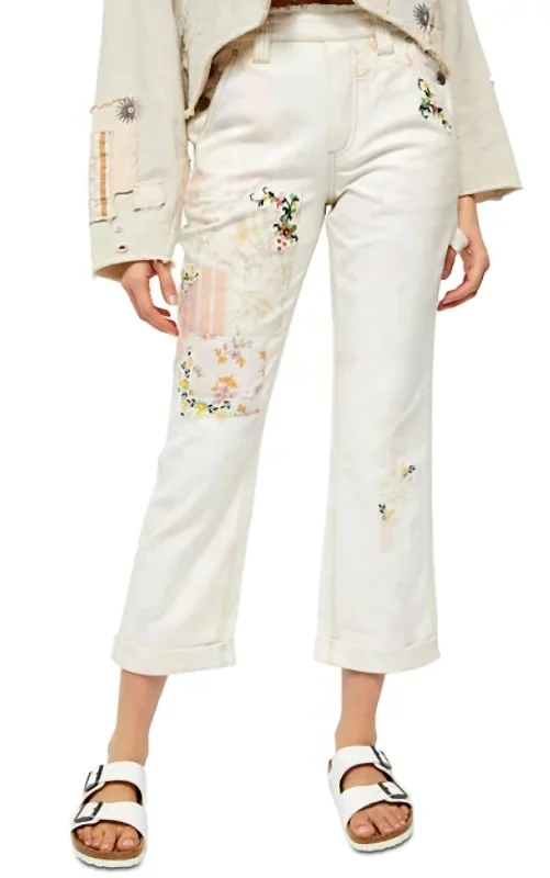 Love Alive Boyfriend Jeans In White Comfortable Flare Leg Jeans