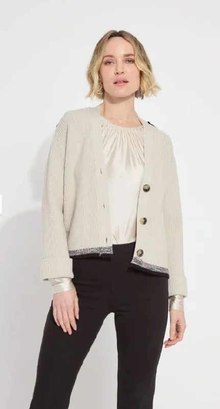 Lysse -  Lilith Cardigan Sweater Real Fur Shearling Chenille