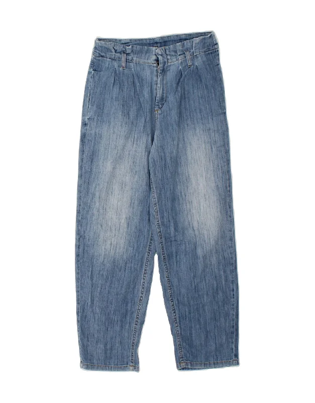 LIU JO Womens Loose Jeans W27 L25 Blue Cotton Fashionable Button-Front Jeans
