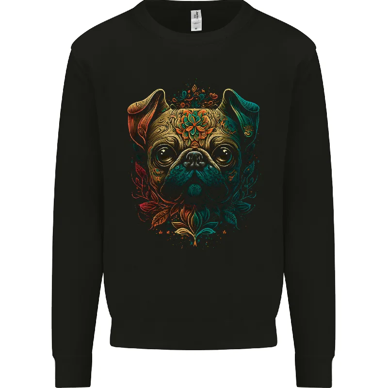 A Cool Pug Dog Mens Sweatshirt Jumper Hoodie with Slim Fit Tailored Modern