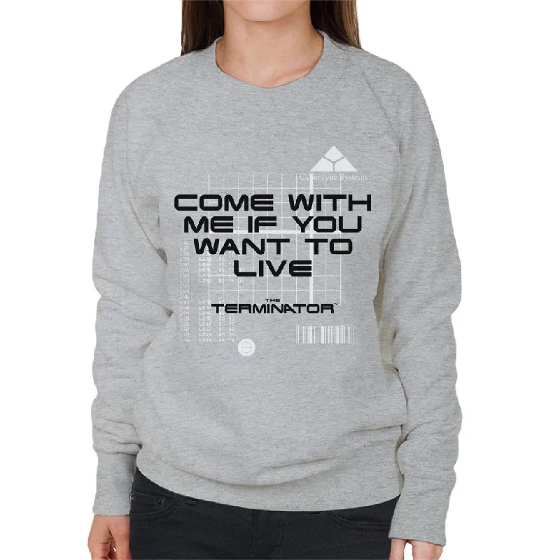 Terminator Come With Me If You Want To Live Women's Sweatshirt Hoodie with Gradient Ombre Colorful Terminator Come With Me If You Want To Live Women's Sweatshirt Hoodie with Gradient Ombre Colorful