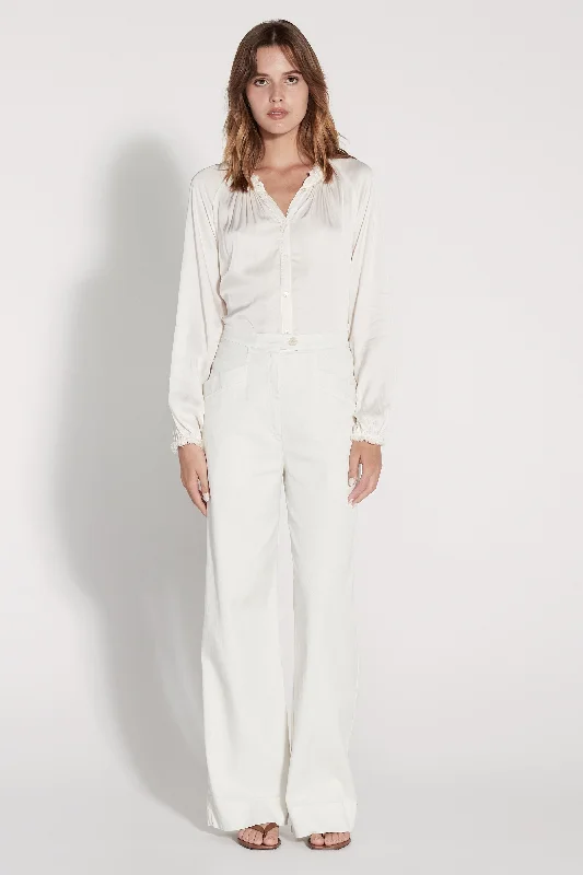Dirty White Victorian Ruffle Blouse Double-Layered Blouse