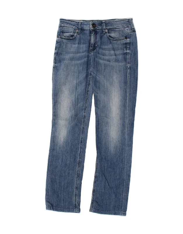 GUESS Womens Straight Jeans W28 L29  Blue Cotton Trendy Low-Rise Slim Jeans