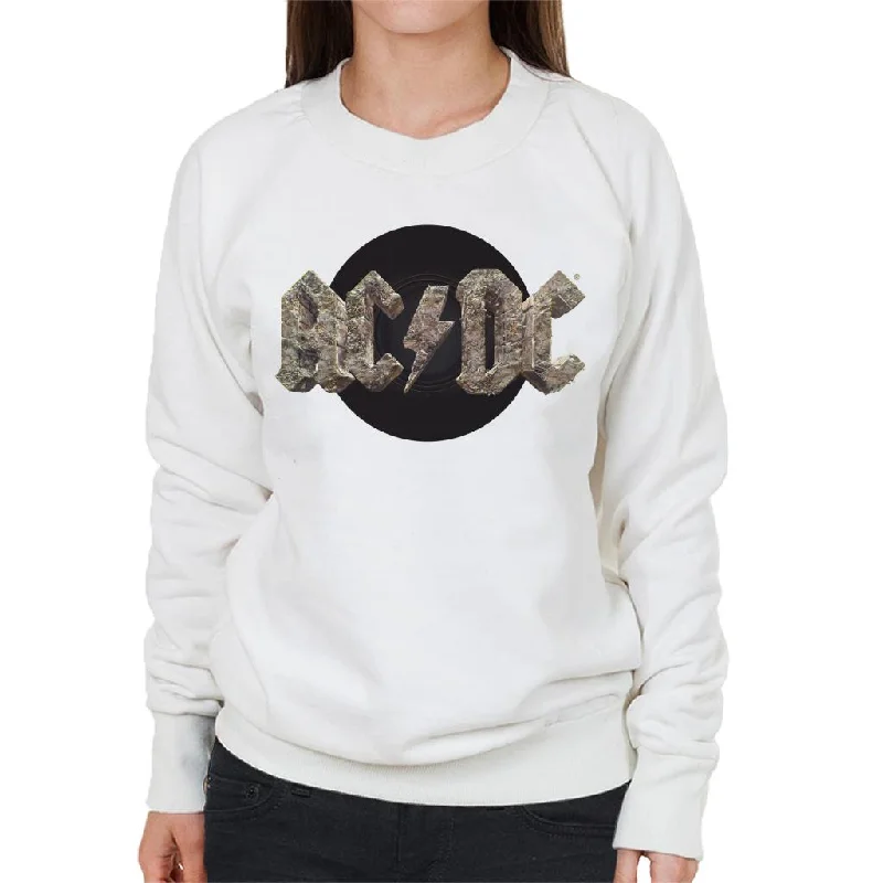 AC/DC Rock Logo Women's Sweatshirt Hoodie with Tie-Dye Psychedelic Retro