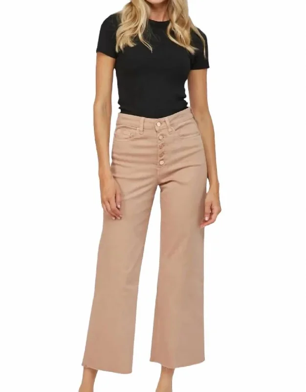 Chromatic High Rise Crop Jean In Brown Sugar Trendy Skinny Fit Jeans