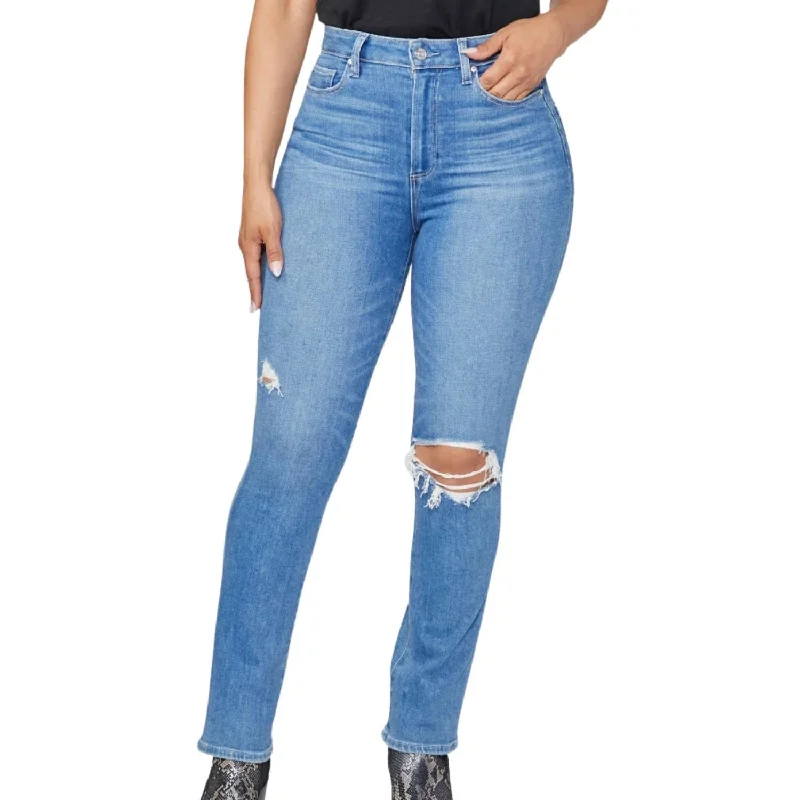 Accent Straight Leg Jeans In Heartbreaker Destructed Fashionable Straight Cut Jeans