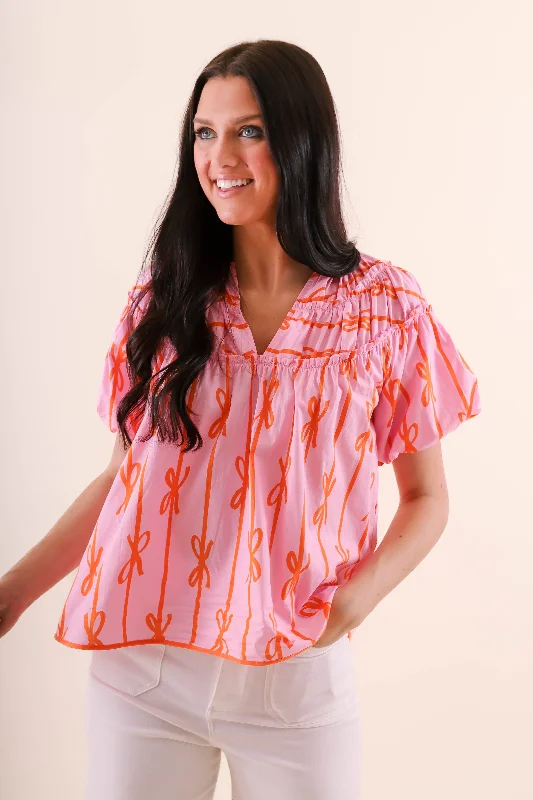 Little Miss Prep Blouse-Pink Office Formal Blouse