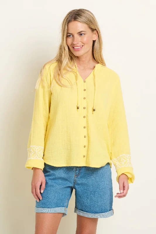 Jessie Embroidered Blouse Elegant Peplum Blouse