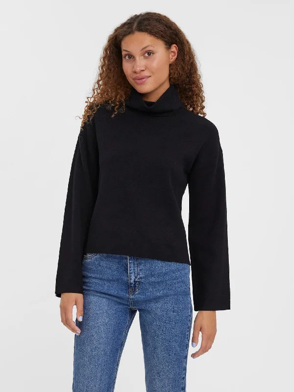 Γυναικεία μπλούζα ζιβάγκο VMGOLD NEEDLE WIDE LS ROLLNECK BLOUSE 10271181 | 10271181 Silky Tunic Blouse