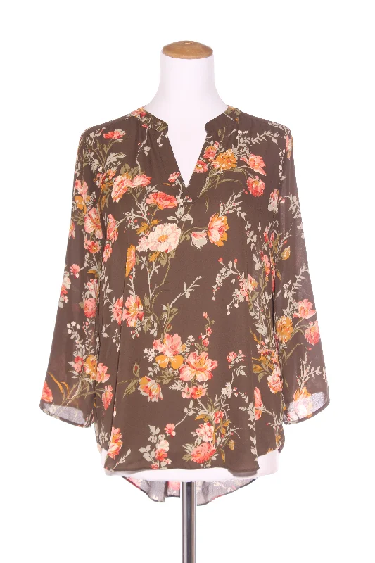 WHISTLE - Khaki floral blouse! 14 Pastel Color Blouse