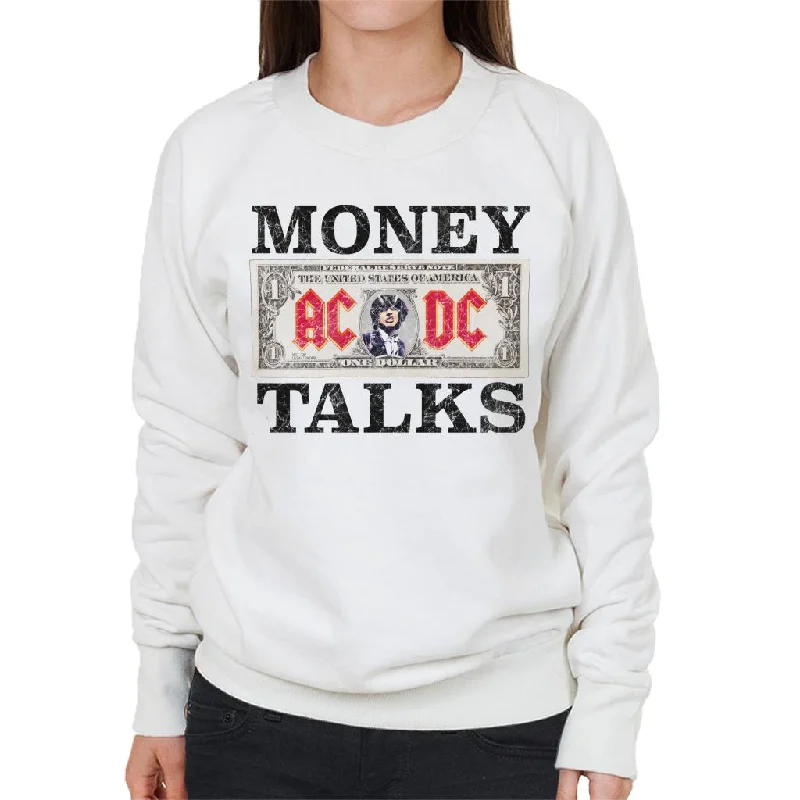 AC/DC Dollar Bill Money Talks Women's Sweatshirt Oversized Hoodie Comfort Casual