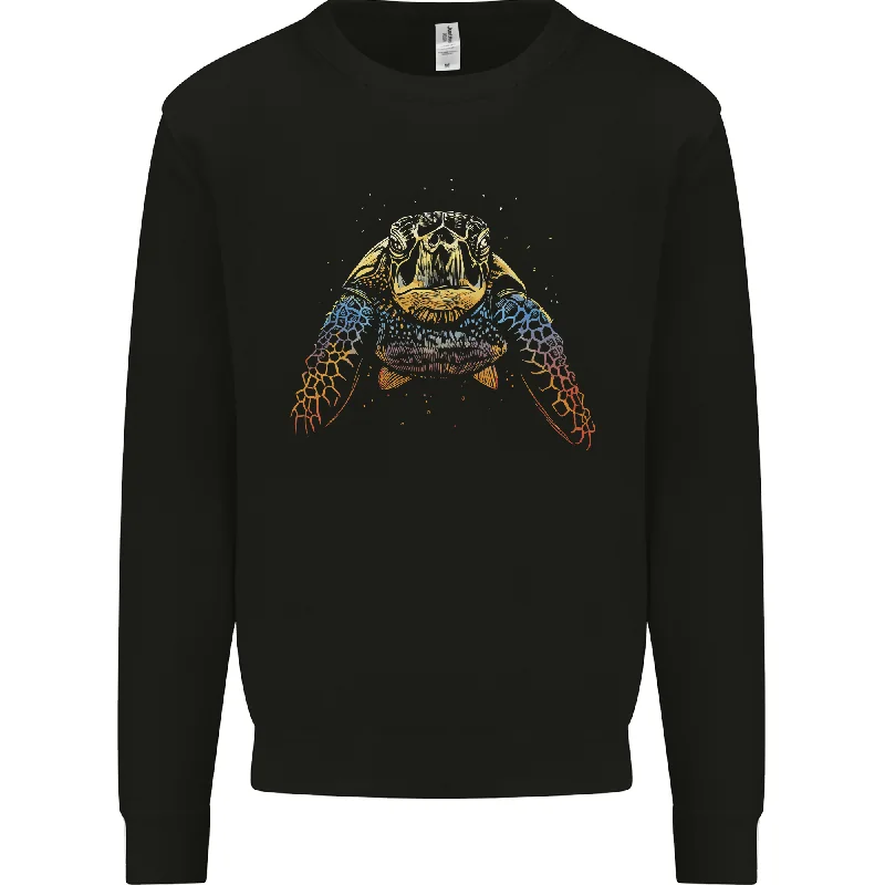 A Colourful Turtle Animals Ecology Ocean Mens Sweatshirt Jumper Hoodie with Longline Fit Extended Stylish A Colourful Turtle Animals Ecology Ocean Mens Sweatshirt Jumper Hoodie with Longline Fit Extended Stylish
