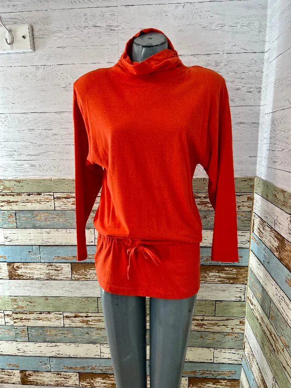 90’s Orange Long Turtle Neck With Cinch Strap Sweater by Croquet Club Casual Formal Business 90’s Orange Long Turtle Neck With Cinch Strap Sweater by Croquet Club Casual Formal Business