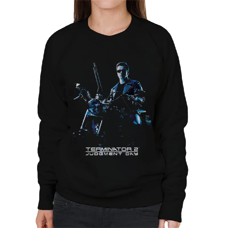 Terminator 2 Judgement Day Theatrical Poster Women's Sweatshirt Hoodie with Contrast Stitching Detailed Premium Terminator 2 Judgement Day Theatrical Poster Women's Sweatshirt Hoodie with Contrast Stitching Detailed Premium