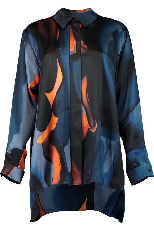 Leonara Oversized Long Sleeve Blouse Slim Fit Blouse