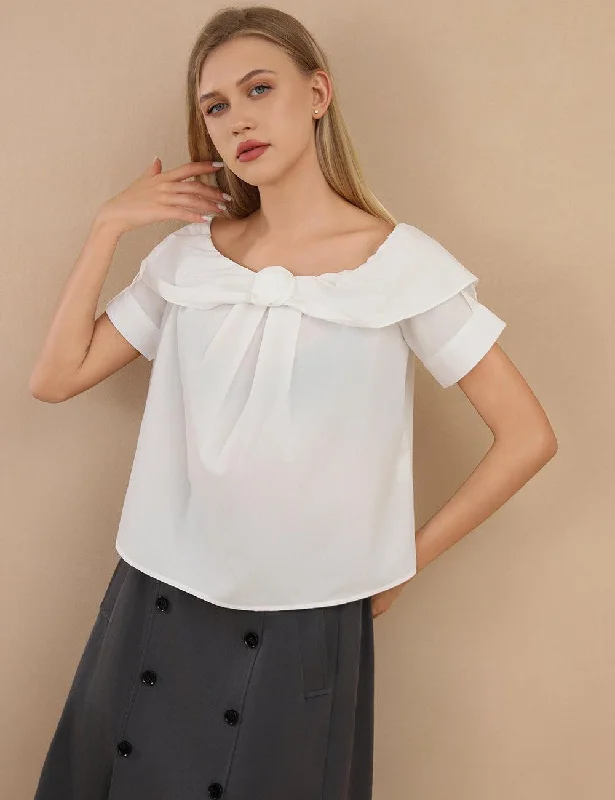 Ladies Off Shoulder Short Sleeves Blouse Top SKT402 Slim Fit Blouse