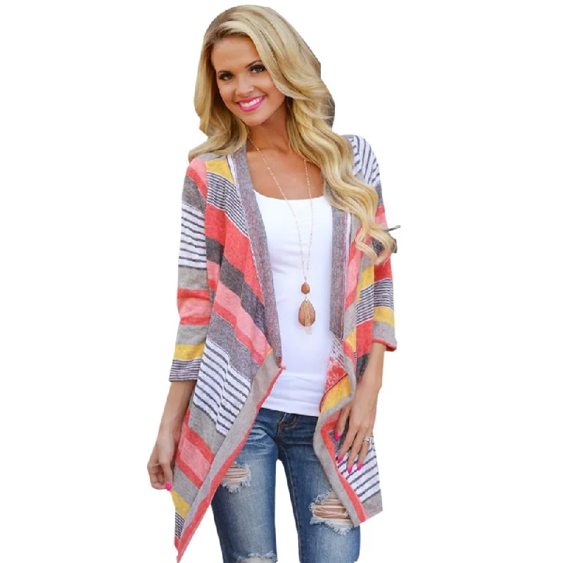 Boho Autumn Causal Sweater Knitted Cardigan Women Long Cardigans Blue Red Knitting Ethnic Ladies Autumn Oversize Open Front Fitted Loose Oversized