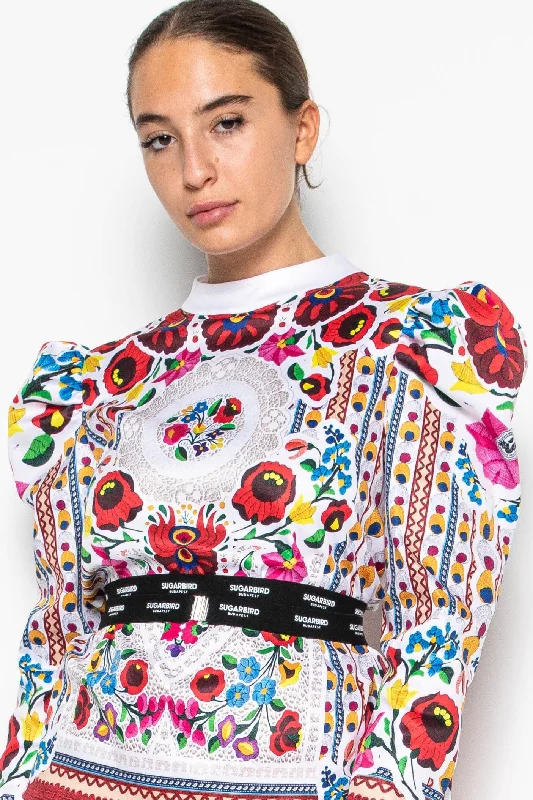 Pupil Matyó White blouse Floral Chiffon Blouse