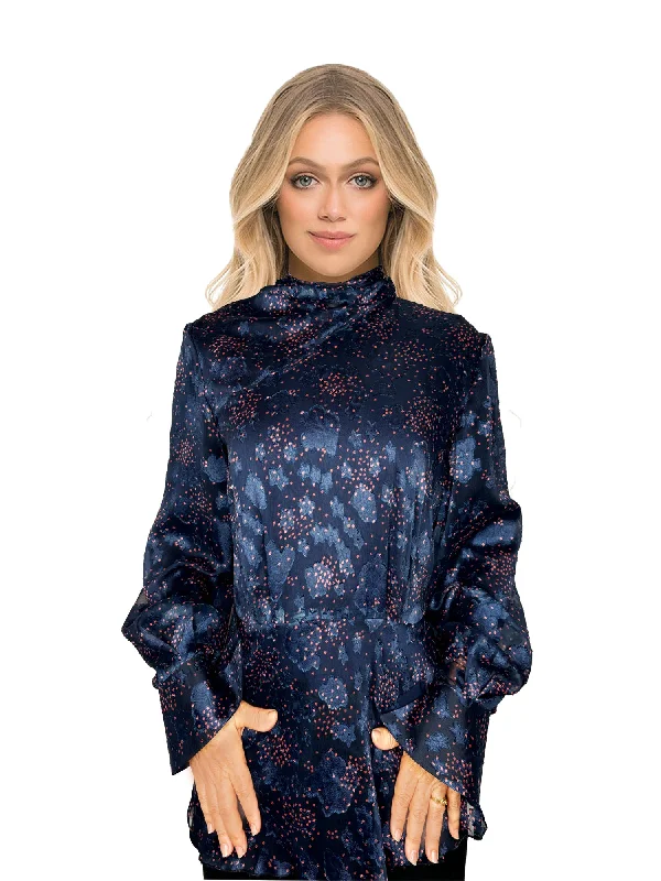 Nora Noh Snowflake Blouse Slim Fit Blouse