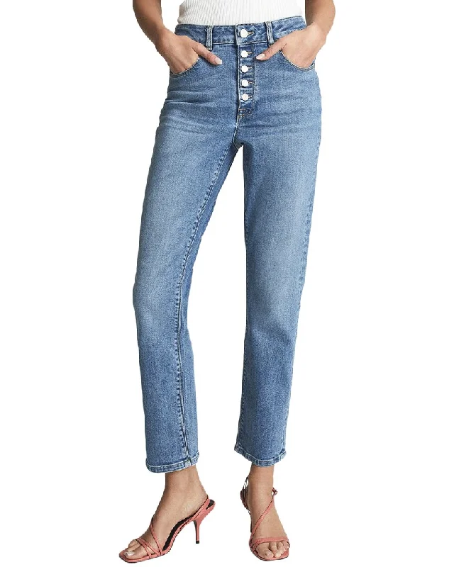 Reiss Bailey High-Rise Straight Jean Casual Wide-Legged Denim Jeans