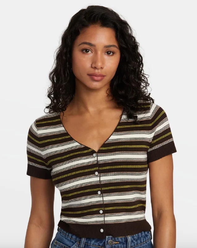 RVCA Womans Taylor Sweater Top Terry Blend Velvet Blend Canvas Blend