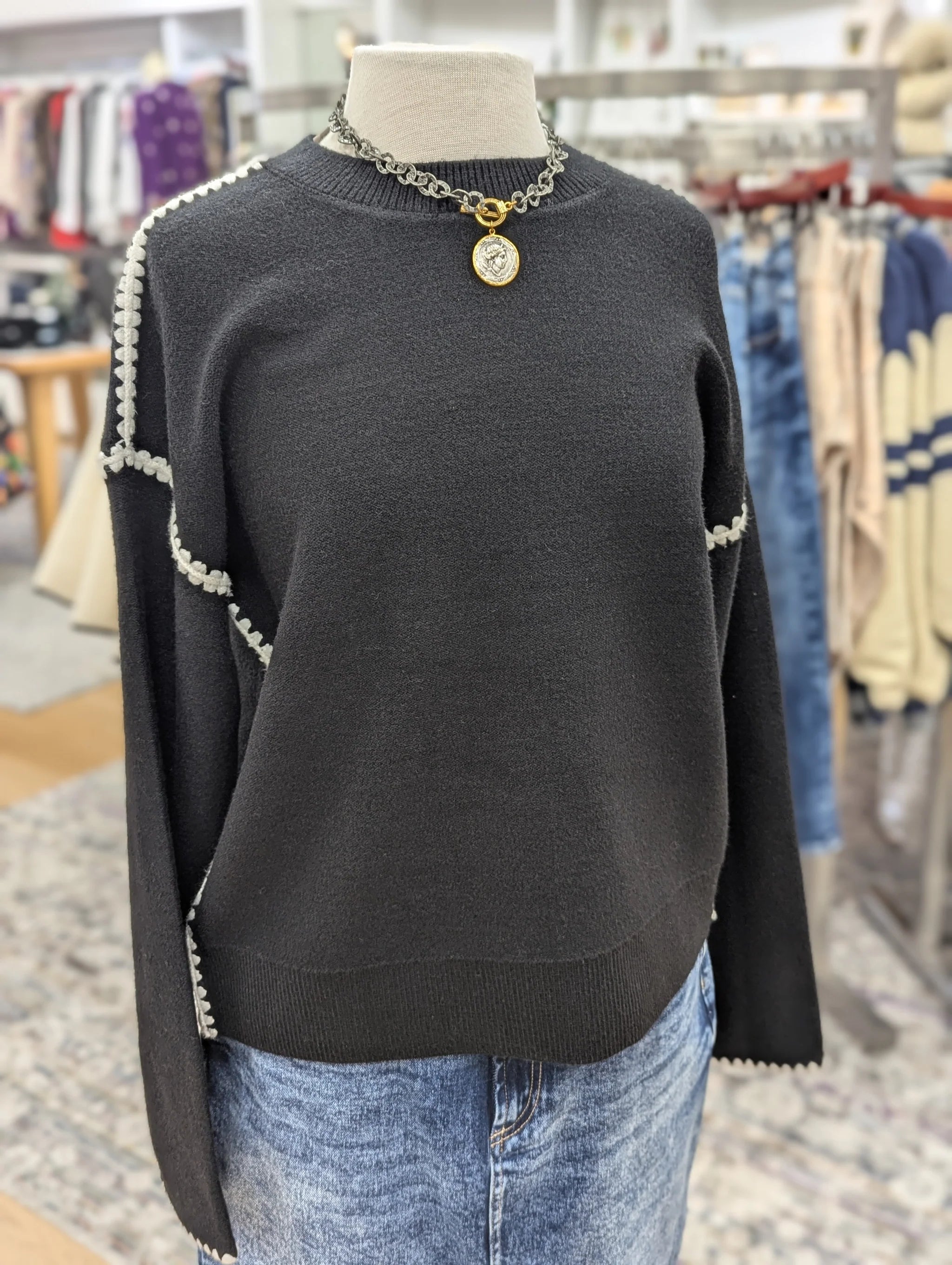The Embroidery Sweater Handmade Hand-knitted Hand-woven