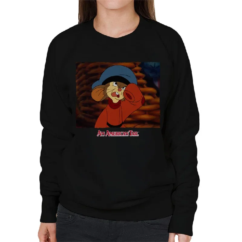 An American Tail Fievel Angry Women's Sweatshirt Hoodie with Crew Neck Simple Timeless An American Tail Fievel Angry Women's Sweatshirt Hoodie with Crew Neck Simple Timeless