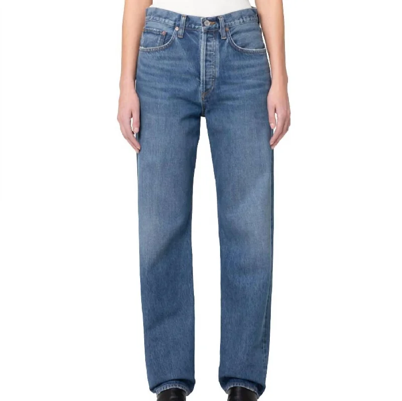 High Rise Relaxed Straight Jeans In Essence Casual Loose Fit Jeans