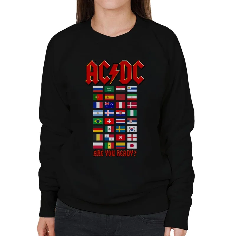 AC/DC Country Flags Are You Ready Women's Sweatshirt Hoodie with Drop Shoulder Relaxed Streetwear AC/DC Country Flags Are You Ready Women's Sweatshirt Hoodie with Drop Shoulder Relaxed Streetwear