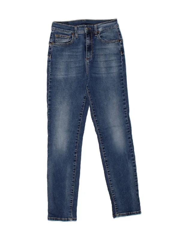 LIU JO Womens Slim Jeans W27 L25 Navy Blue Polyester Casual Distressed Skinny Jeans